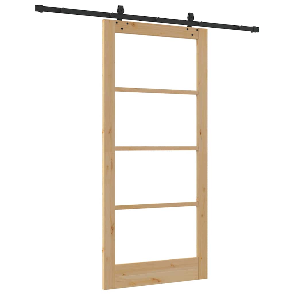 Συρόμενη Πόρτα ORKDAL Φυσικό και Μαύρο 93 x 202 cm - Pakobazaar