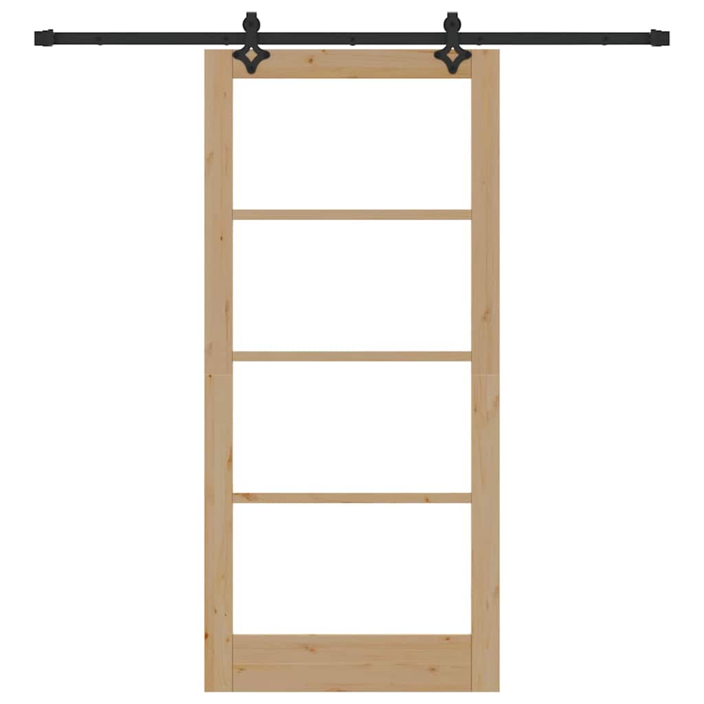 Συρόμενη Πόρτα ORKDAL Φυσικό και Μαύρο 93 x 202 cm - Pakobazaar