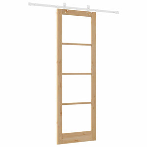 Συρόμενη Πόρτα Φυσικό 78 x 232 cm Μασίφ ξύλο πεύκου και γυαλί
