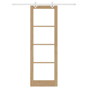 Συρόμενη Πόρτα Φυσικό 78 x 232 cm Μασίφ ξύλο πεύκου και γυαλί