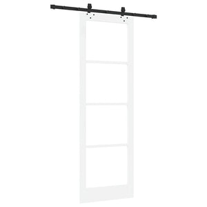 Συρόμενη Πόρτα Λευκό 78 x 232 cm Μασίφ ξύλο πεύκου και γυαλί - Pakobazaar