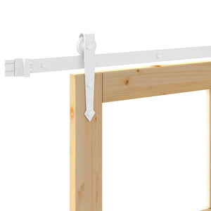 Συρόμενη Πόρτα Φυσικό 86 x 211 cm Μασίφ ξύλο πεύκου και γυαλί - Pakobazaar