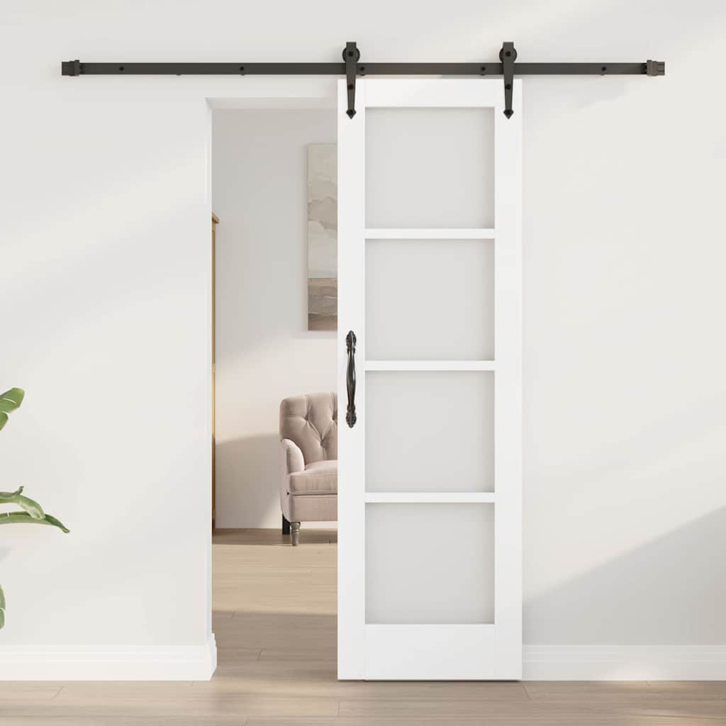 Συρόμενη Πόρτα Λευκό και Μαύρο 61 x 198,5 εκ. - Pakobazaar
