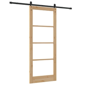 Συρόμενη Πόρτα Φυσικό και Μαύρο 86 x 211 cm - Pakobazaar