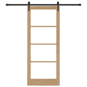 Συρόμενη Πόρτα Φυσικό και Μαύρο 86 x 211 cm - Pakobazaar