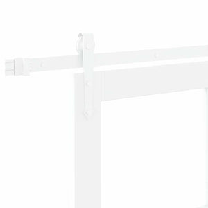 Συρόμενη Πόρτα Λευκό 86 x 198,5 cm Μασίφ ξύλο πεύκου και γυαλί - Pakobazaar
