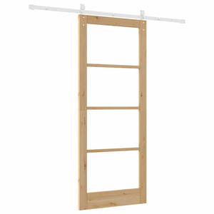 Συρόμενη Πόρτα Φυσικό 86 x 211 cm Μασίφ ξύλο πεύκου και γυαλί - Pakobazaar