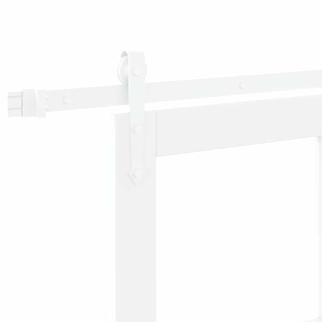 Συρόμενη Πόρτα Λευκό 86 x 211 cm Μασίφ ξύλο πεύκου και γυαλί - Pakobazaar
