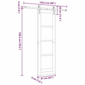 Συρόμενη Πόρτα ORKDAL Λευκό 61 x 198,5 εκ. - Pakobazaar