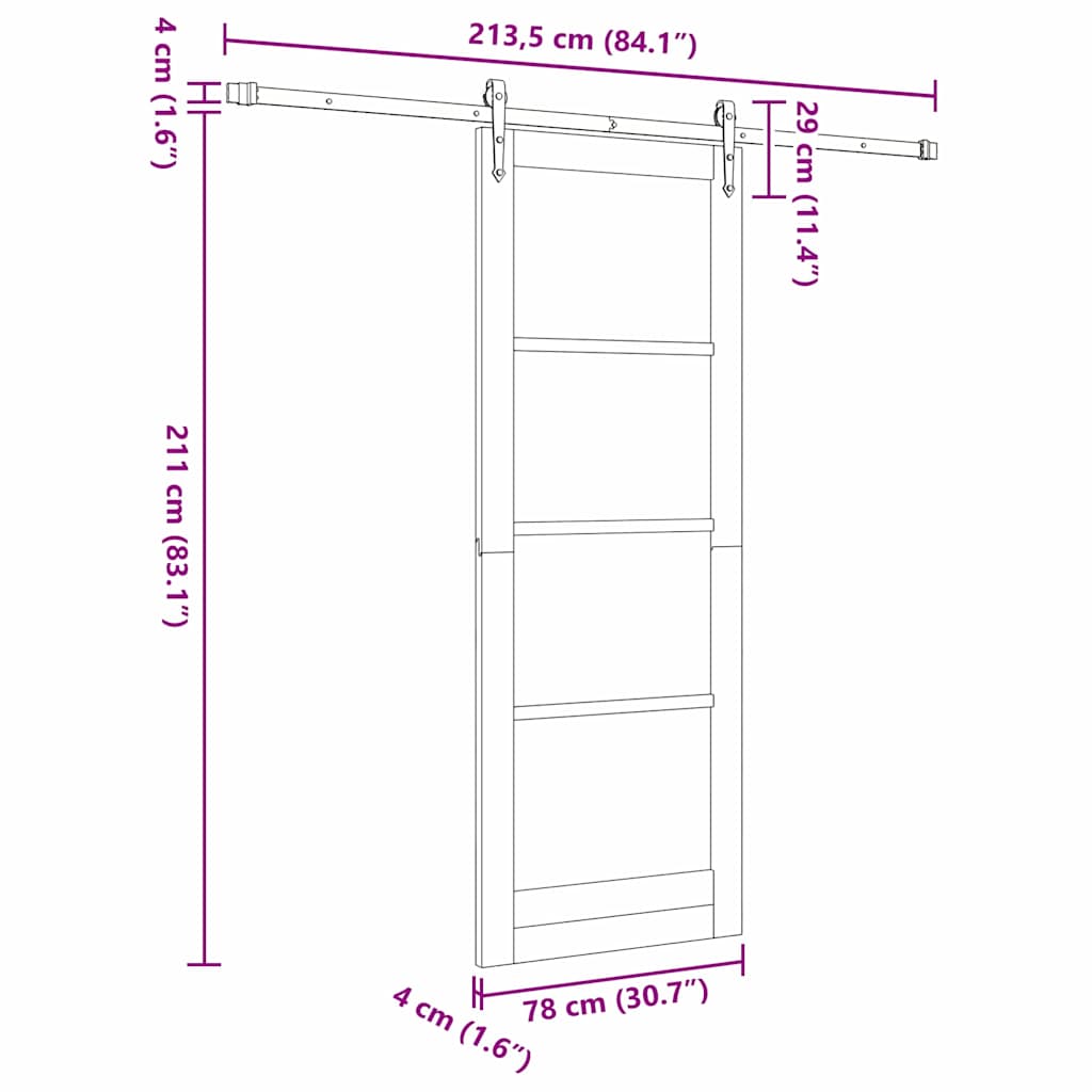 Συρόμενη Πόρτα ORKDAL Φυσικό 78 x 211 εκ - Pakobazaar