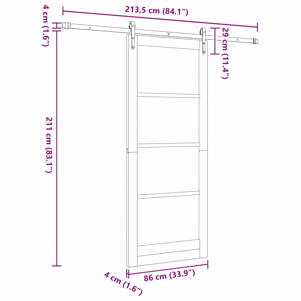Συρόμενη Πόρτα ORKDAL Φυσικό 86 x 211 cm - Pakobazaar