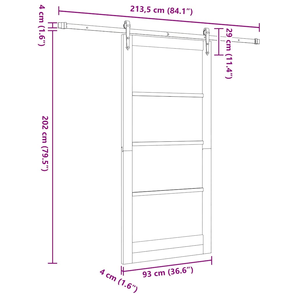 Συρόμενη Πόρτα ORKDAL Λευκό 93 x 202 cm - Pakobazaar