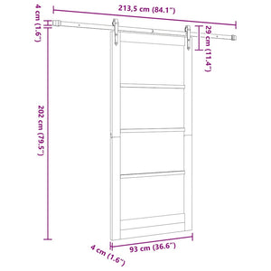 Συρόμενη Πόρτα ORKDAL Λευκό 93 x 202 cm - Pakobazaar