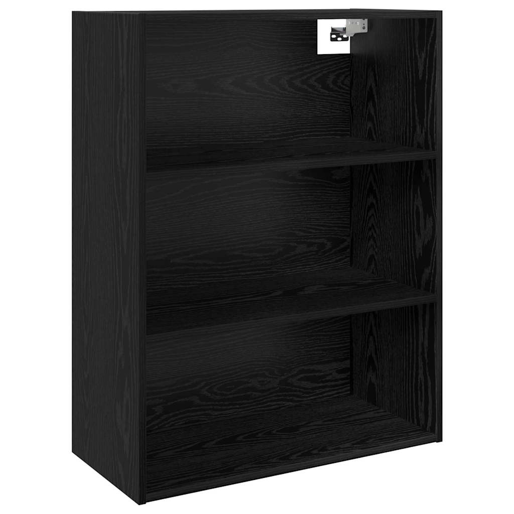 Highboard Μαύρη Οξυά 69,5 x 32,5 x 180 εκ Επεξεργασμένο ξύλο