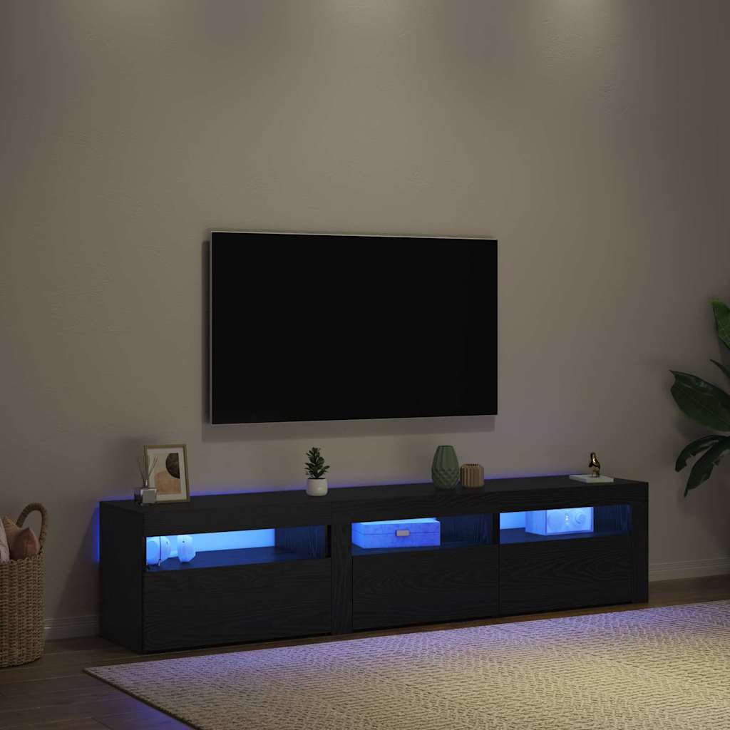 Ντουλάπι TV 2 pcs Μαύρη Οξυά 180 x 35 x 40 εκ