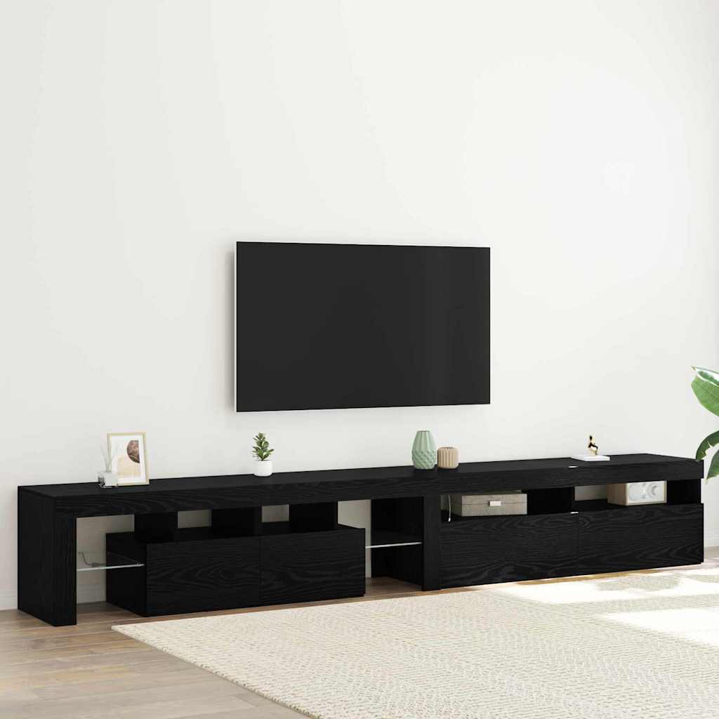 Ντουλάπι TV 2 pcs Μαύρη Οξυά 260 x 37 x 40 εκ