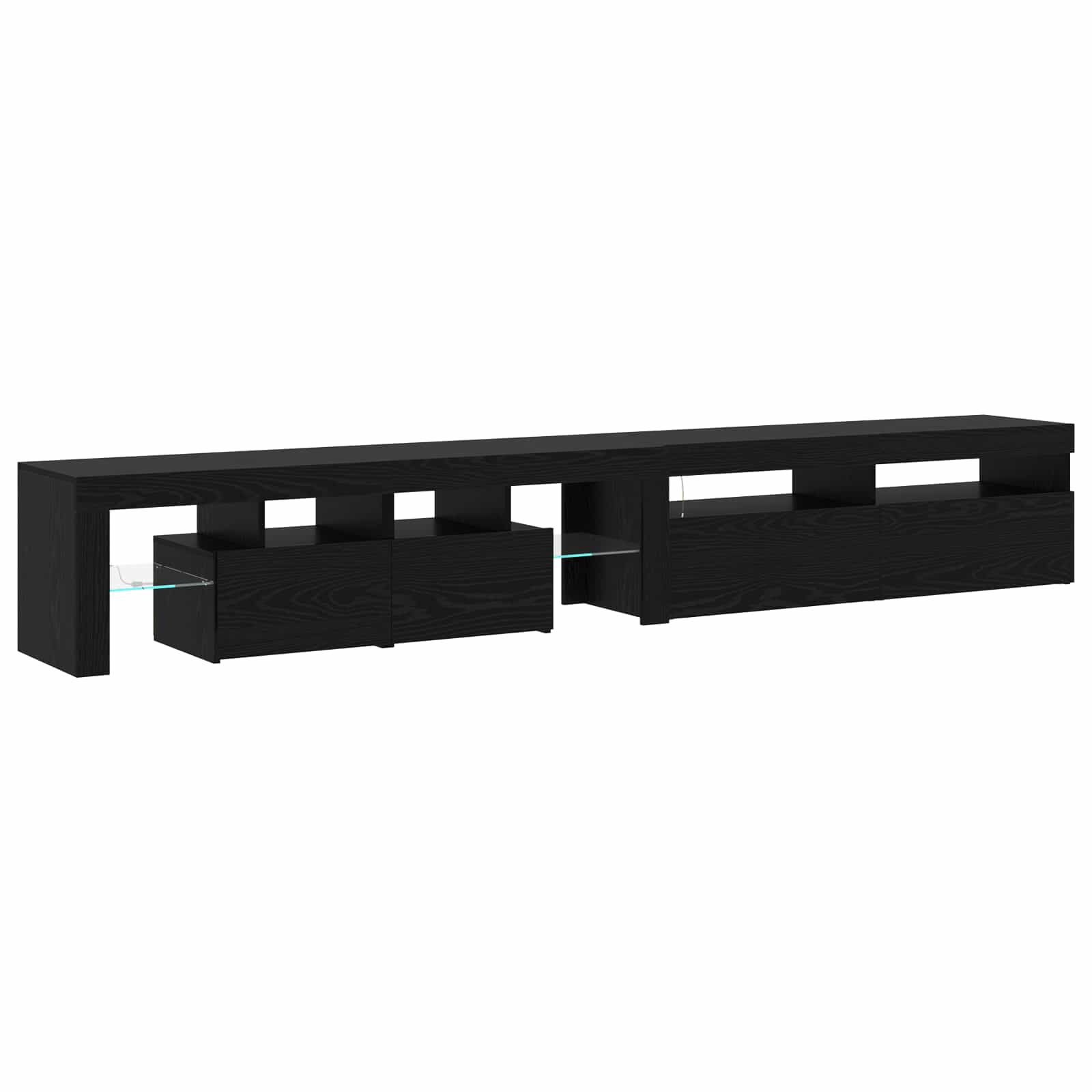 Ντουλάπι TV 2 pcs Μαύρη Οξυά 260 x 37 x 40 εκ