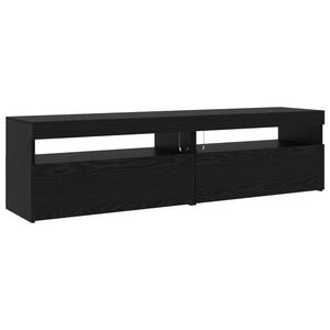 Ντουλάπι TV 3 τμχ. Μαύρη Οξυά Επεξεργασμένο Ξύλο