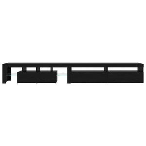 Ντουλάπι TV 3 τμχ. Μαύρη Οξυά Επεξεργασμένο Ξύλο