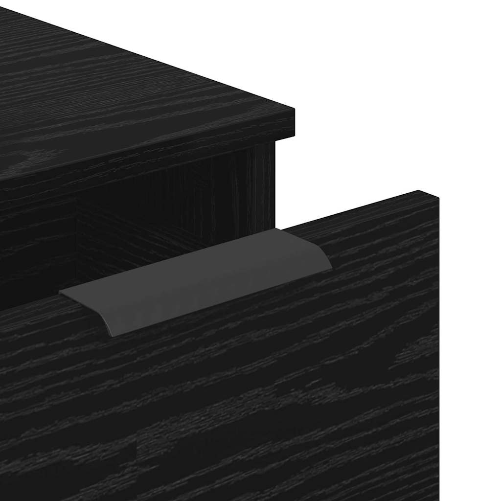 Πλαϊνό γραφείο με συρτάρι 3 pcs Μαύρη Οξυά 181 x 30 x 70 εκ. - Pakobazaar