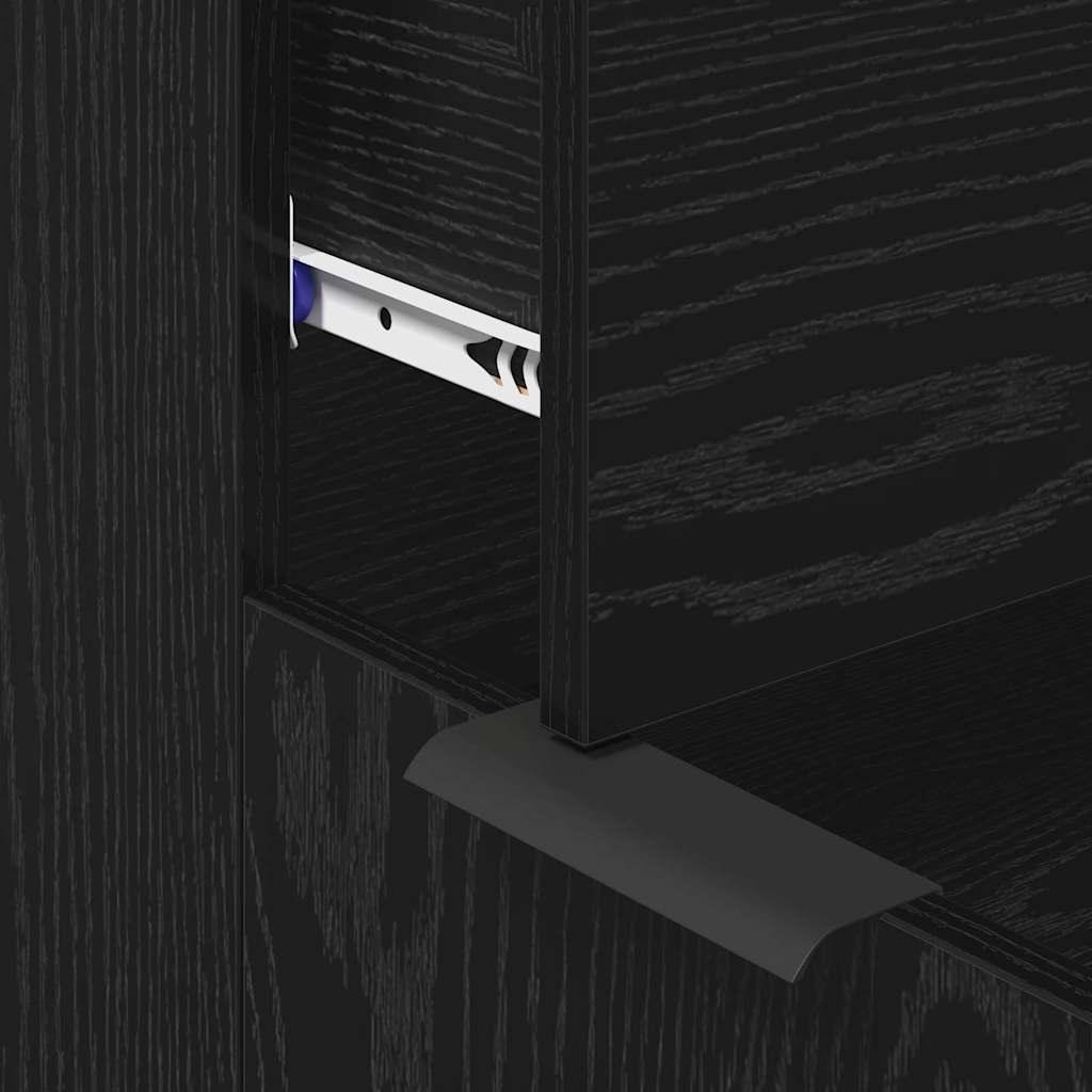 Πλαϊνό γραφείο με συρτάρι 3 pcs Μαύρη Οξυά 181 x 30 x 70 εκ. - Pakobazaar