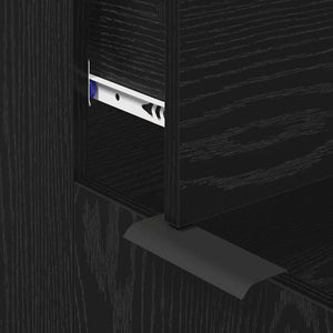 Πλαϊνό γραφείο με συρτάρι 3 pcs Μαύρη Οξυά 181 x 30 x 70 εκ. - Pakobazaar