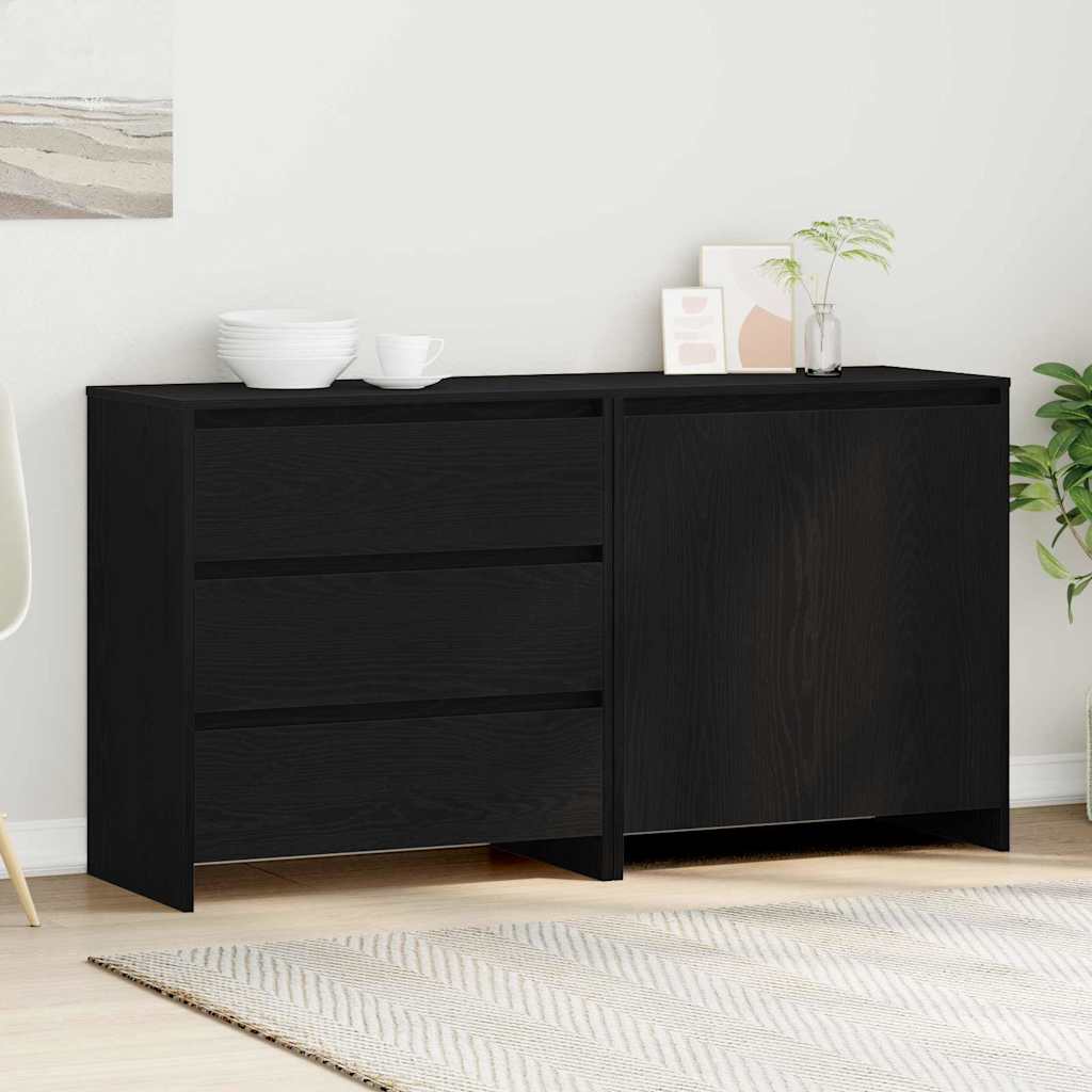 Πλαϊνό γραφείο 2 pcs Μαύρο 70 x 41 x 75 εκ. Επεξεργασμένο ξύλο