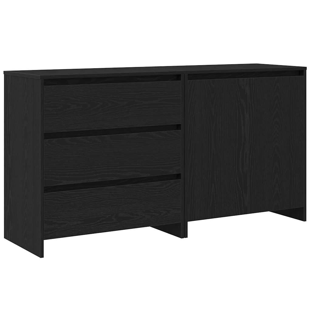 Πλαϊνό γραφείο 2 pcs Μαύρο 70 x 41 x 75 εκ. Επεξεργασμένο ξύλο