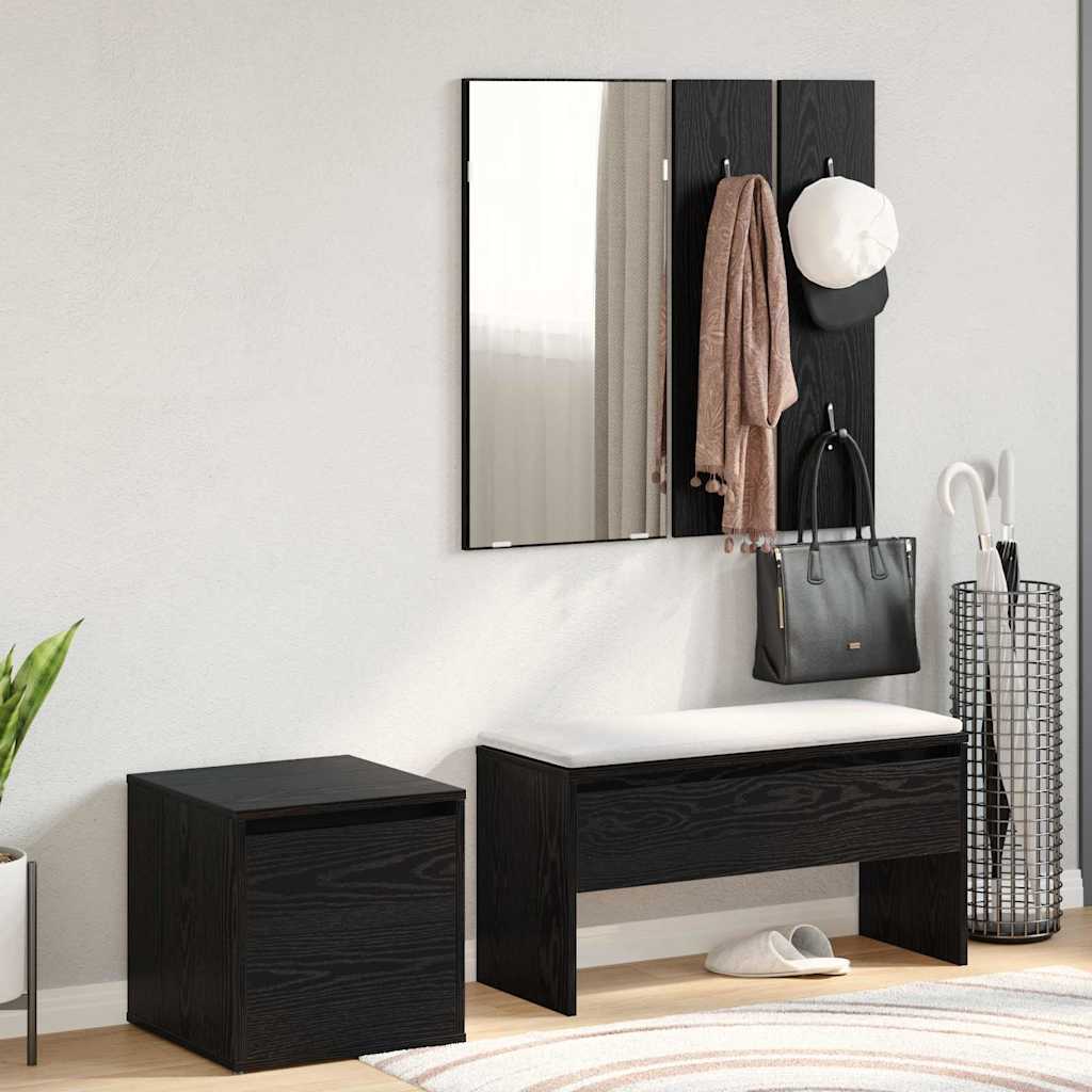 Σετ επίπλων χωλ με συρτάρι 3 pcs Μαύρη δρυς 80 x 31 x 40 εκ