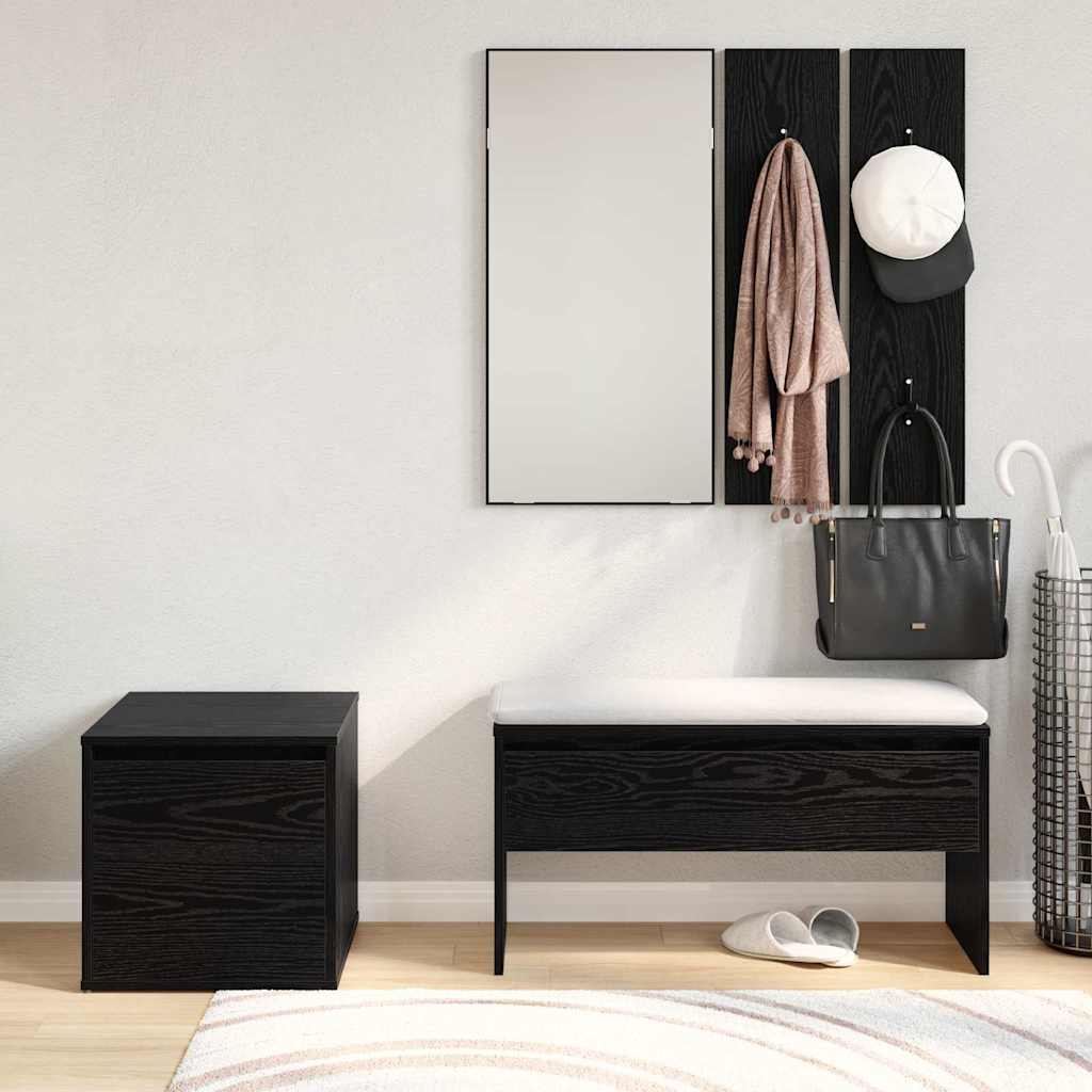 Σετ επίπλων χωλ με συρτάρι 3 pcs Μαύρη δρυς 80 x 31 x 40 εκ