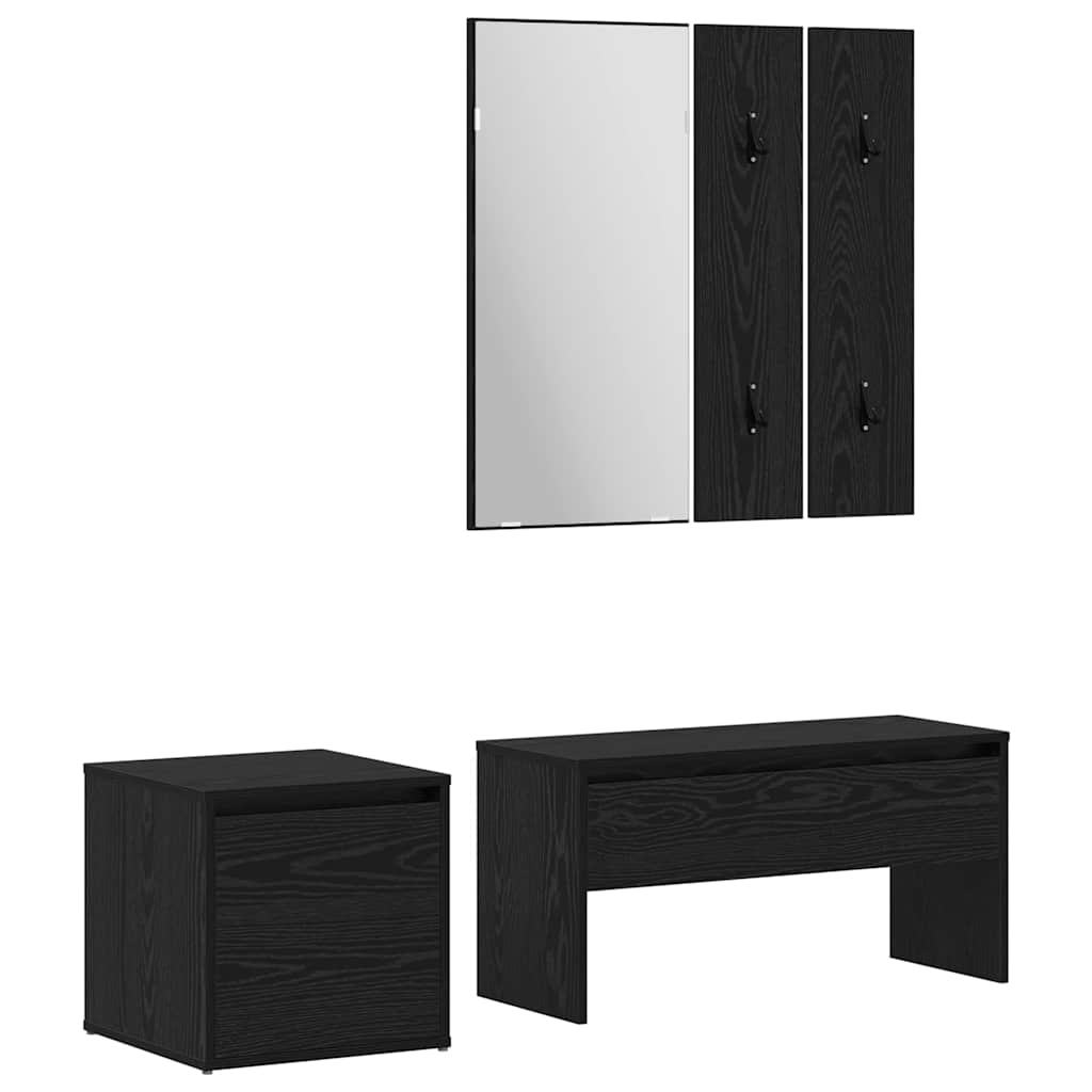 Σετ επίπλων χωλ με συρτάρι 3 pcs Μαύρη δρυς 80 x 31 x 40 εκ