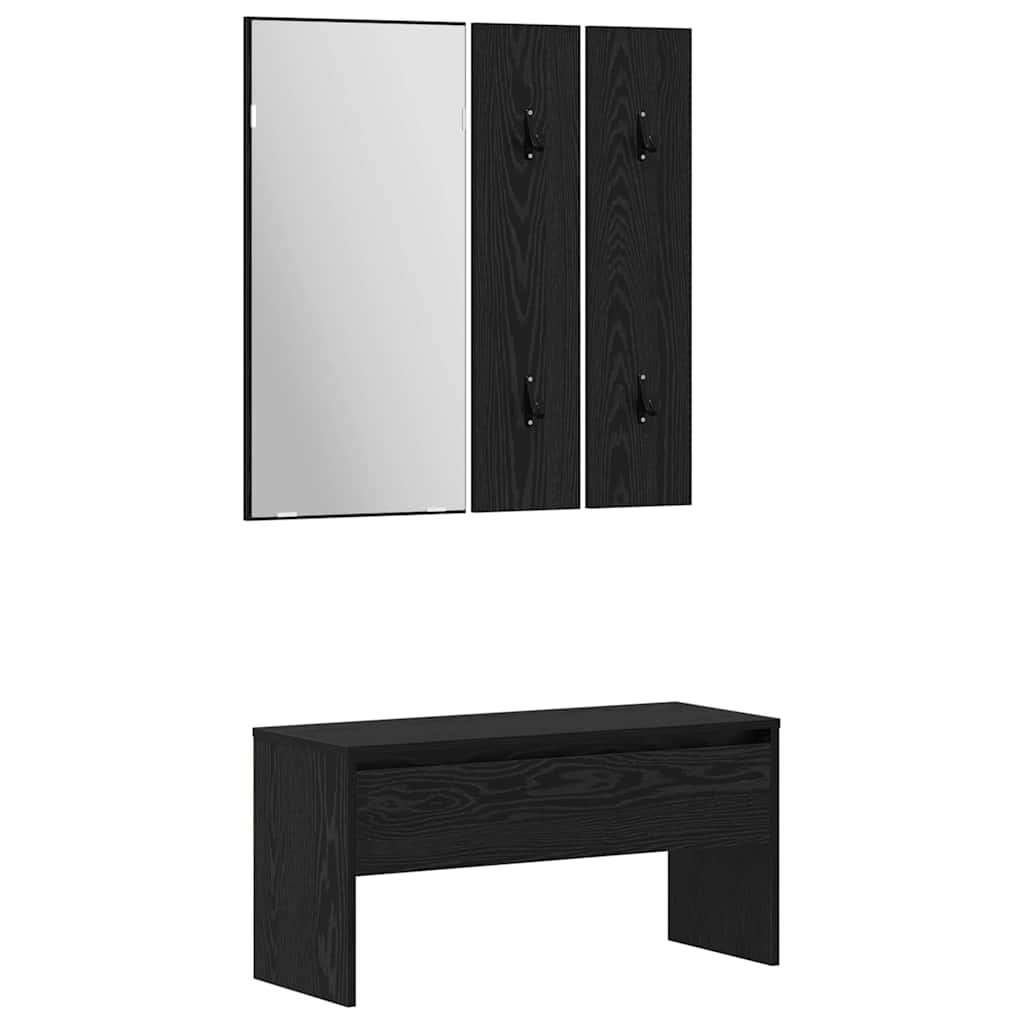 Σετ επίπλων χωλ με συρτάρι 3 pcs Μαύρη δρυς 80 x 31 x 40 εκ