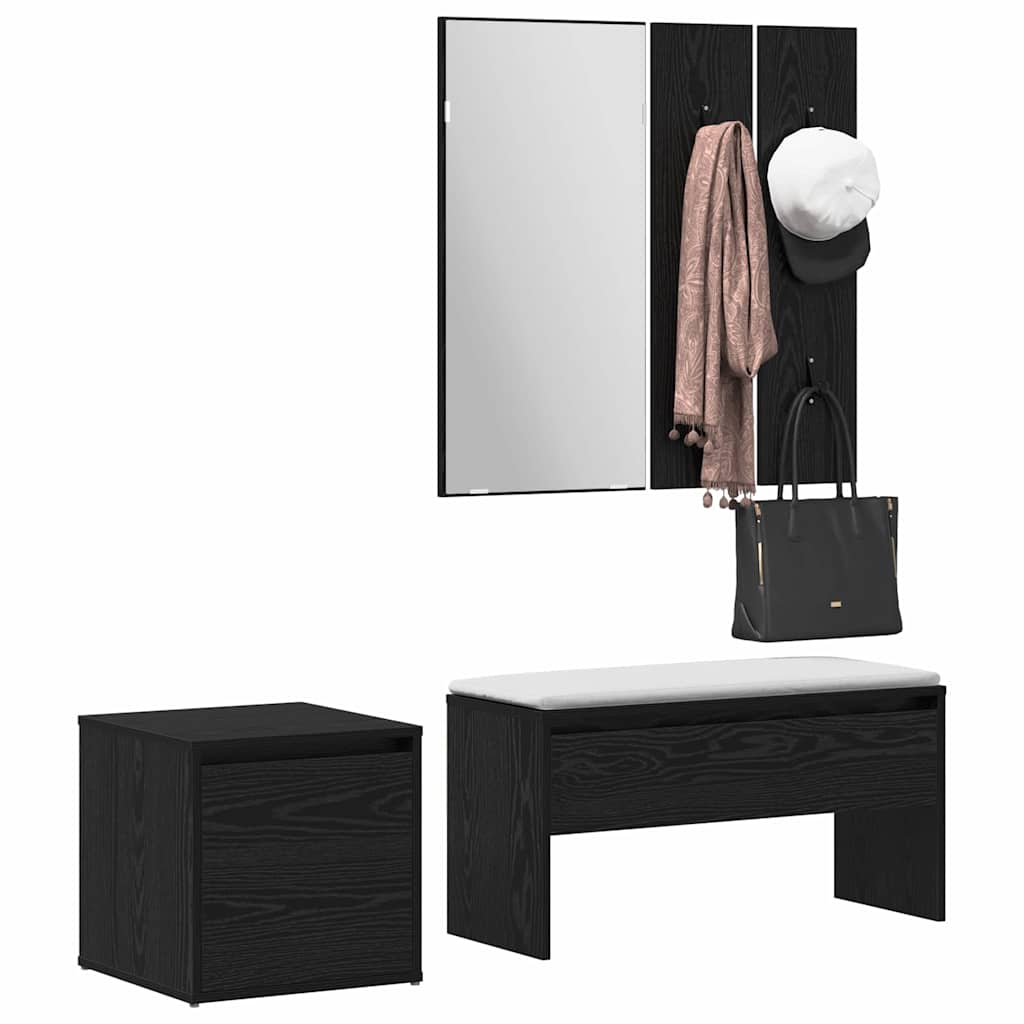 Σετ επίπλων χωλ με συρτάρι 3 pcs Μαύρη δρυς 80 x 31 x 40 εκ