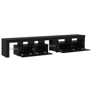 Ντουλάπι TV με led 2 pcs Μαύρη Οξυά 230 x 36,5 x 40 εκ - Pakobazaar