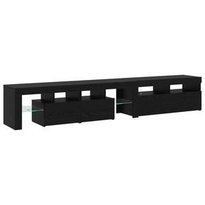 Ντουλάπι TV με led 2 pcs Μαύρη Οξυά 230 x 36,5 x 40 εκ - Pakobazaar