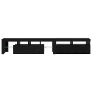 Ντουλάπι TV με led 2 pcs Μαύρη Οξυά 230 x 36,5 x 40 εκ - Pakobazaar