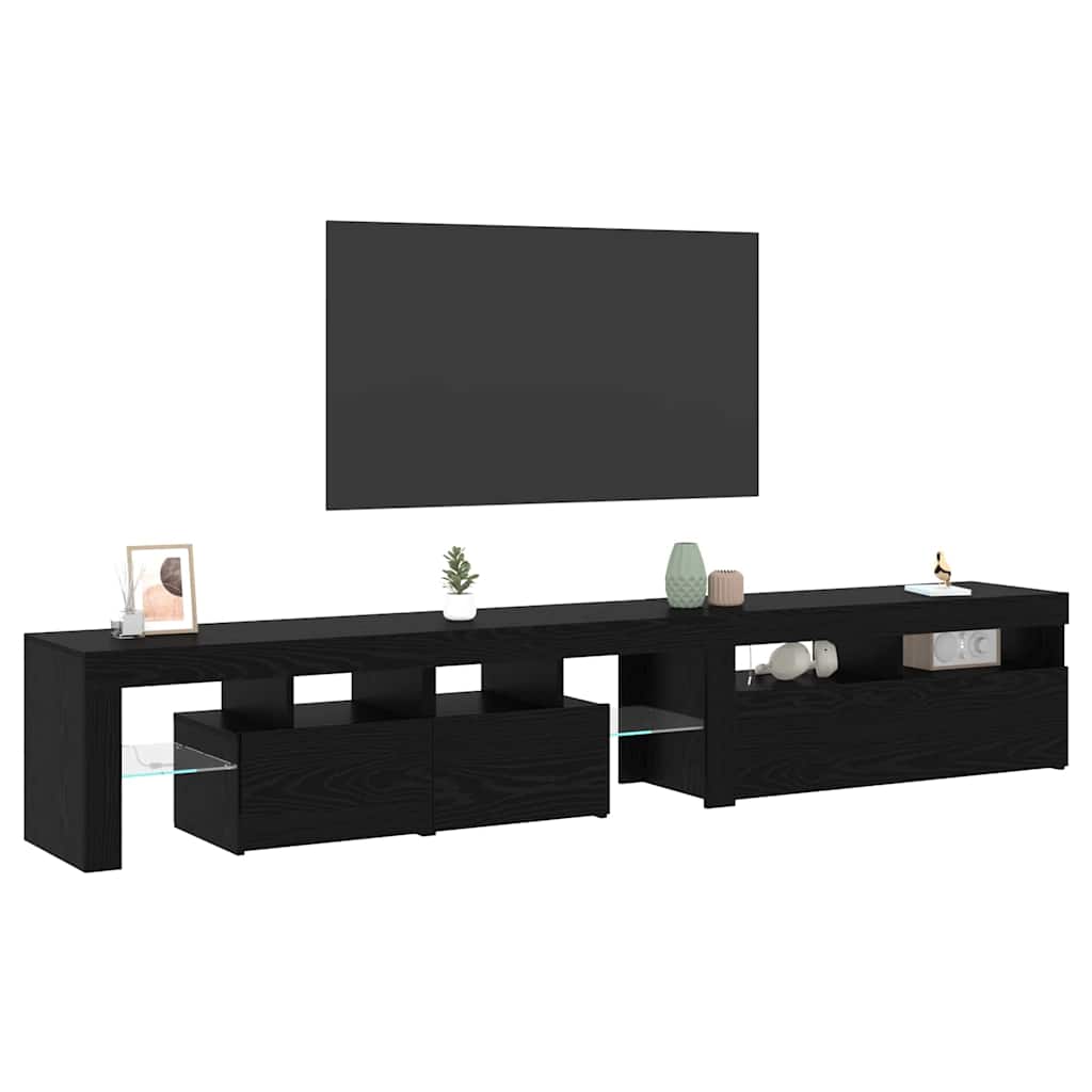 Ντουλάπι TV με led 2 pcs Μαύρη Οξυά 230 x 36,5 x 40 εκ - Pakobazaar