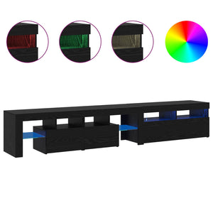 Ντουλάπι TV με led 2 pcs Μαύρη Οξυά 230 x 36,5 x 40 εκ - Pakobazaar