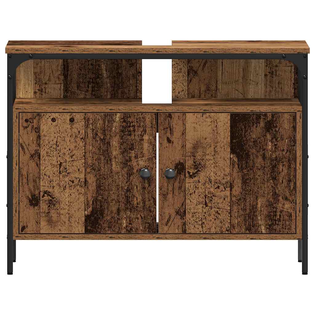 Σετ Επίπλων Μπάνιου με ράφι 3 pcs Καφέ Επεξεργασμένο ξύλο