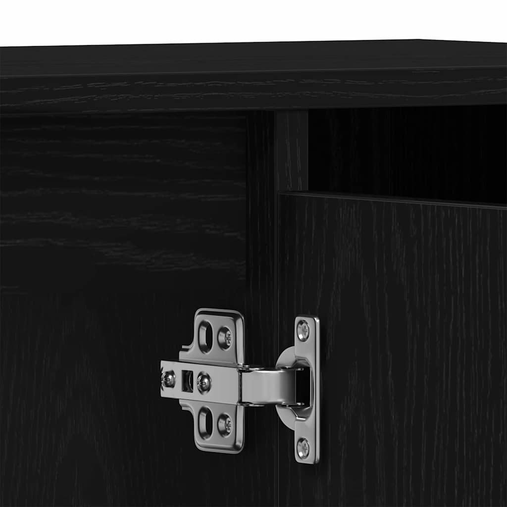 Σετ Επίπλων Μπάνιου με πόρτα 3 pcs Μαύρο Επεξεργασμένο ξύλο