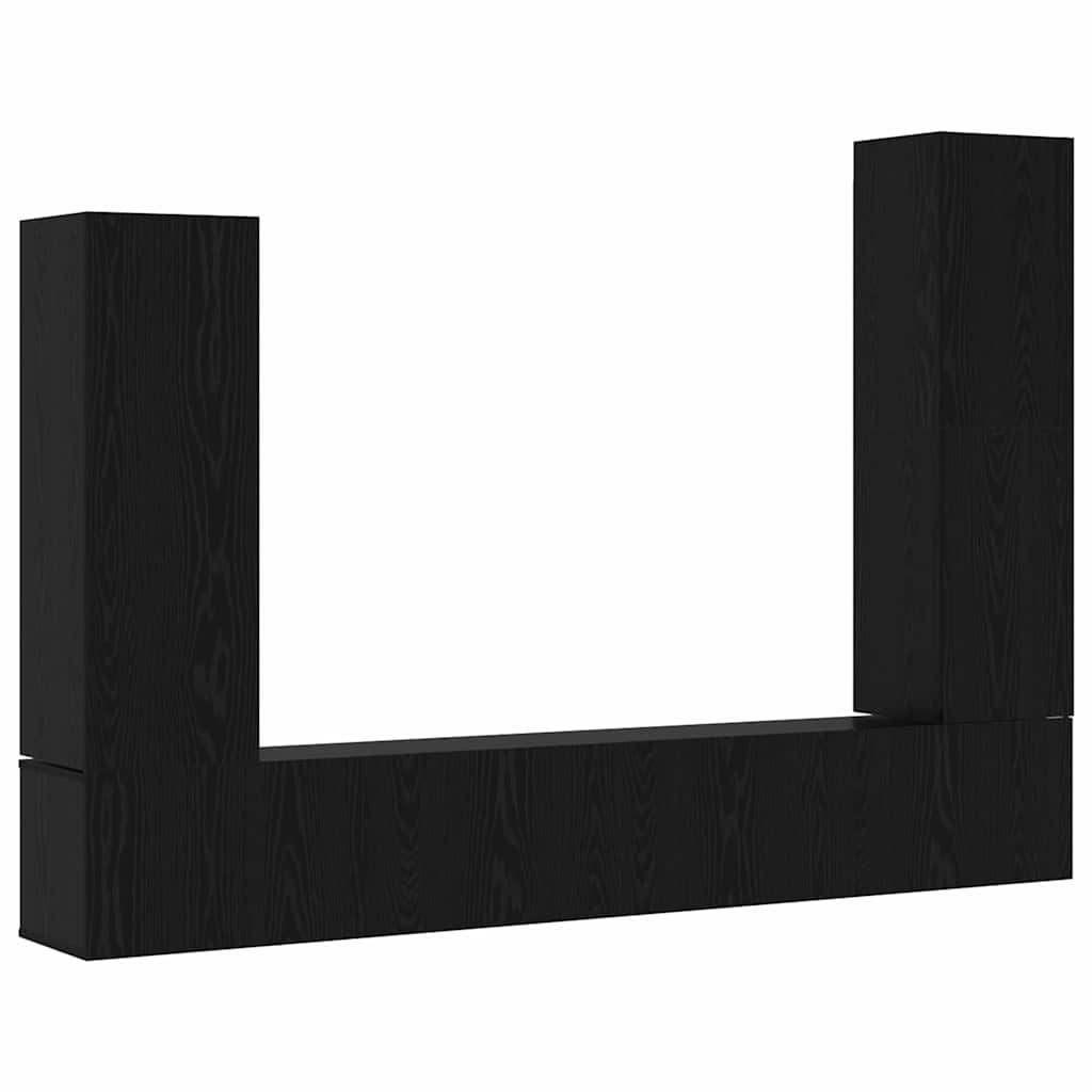 Σετ επίπλου τηλεόρασης 4 pcs Μαύρη Οξυά Επεξεργασμένο ξύλο - Pakobazaar