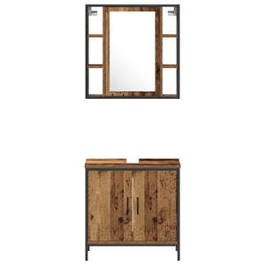 Σετ Επίπλων Μπάνιου με ράφι 4 pcs Καφέ 33 x 33 x 185.5 εκ - Pakobazaar