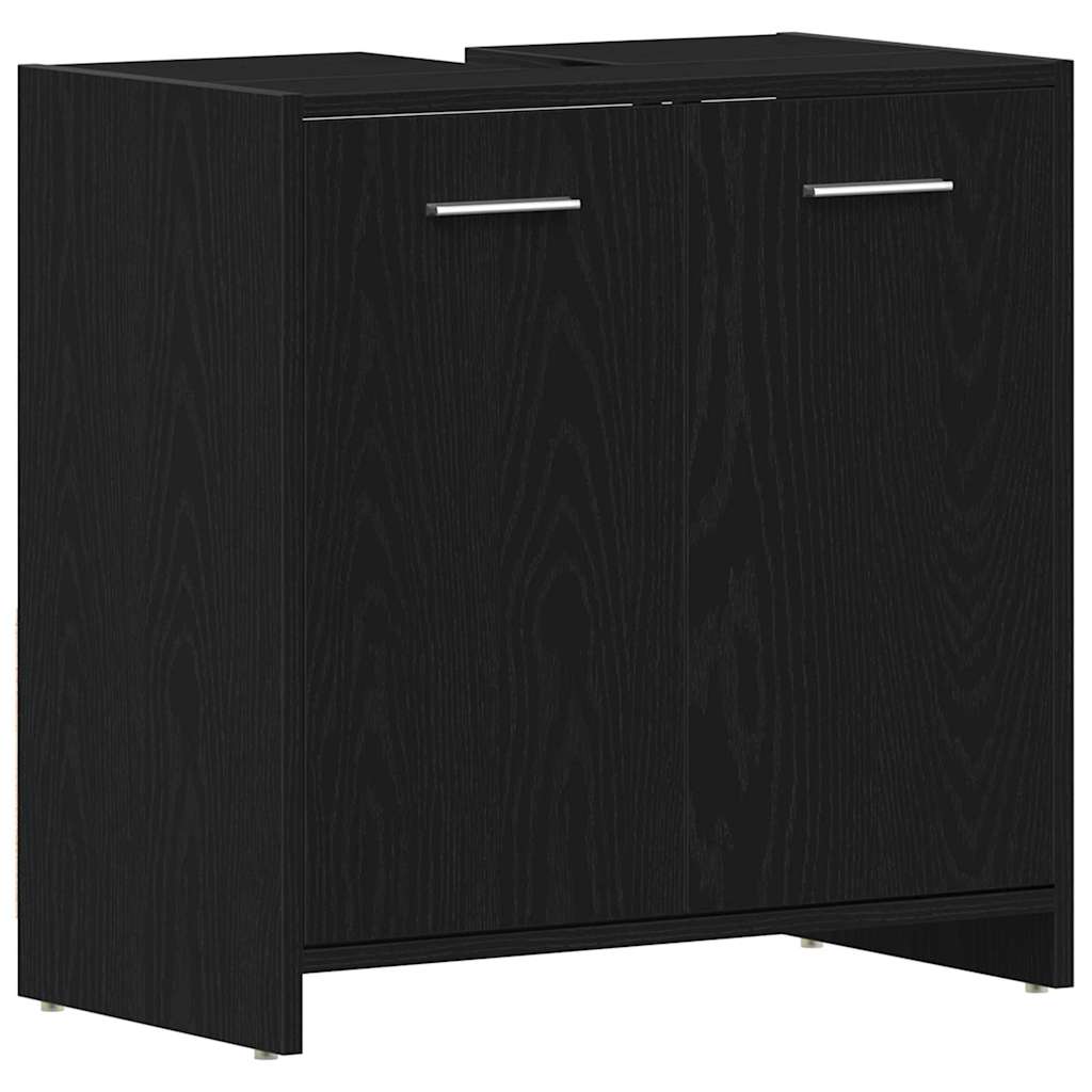 Σετ Επίπλων Μπάνιου 4 pcs Μαύρη Οξυά Επεξεργασμένο ξύλο - Pakobazaar