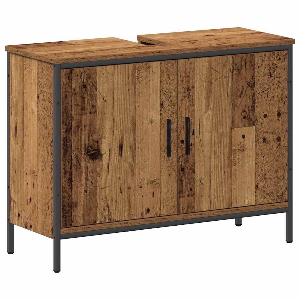 Σετ Επίπλων Μπάνιου με ράφι 4 pcs Καφέ Επεξεργασμένο ξύλο