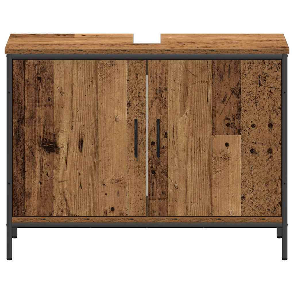 Σετ Επίπλων Μπάνιου με ράφι 4 pcs Καφέ Επεξεργασμένο ξύλο