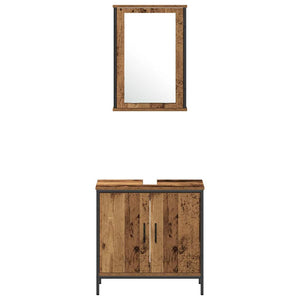 Σετ Επίπλων Μπάνιου 4 τμχ. Καφέ 33 x 33 x 185,5 εκ