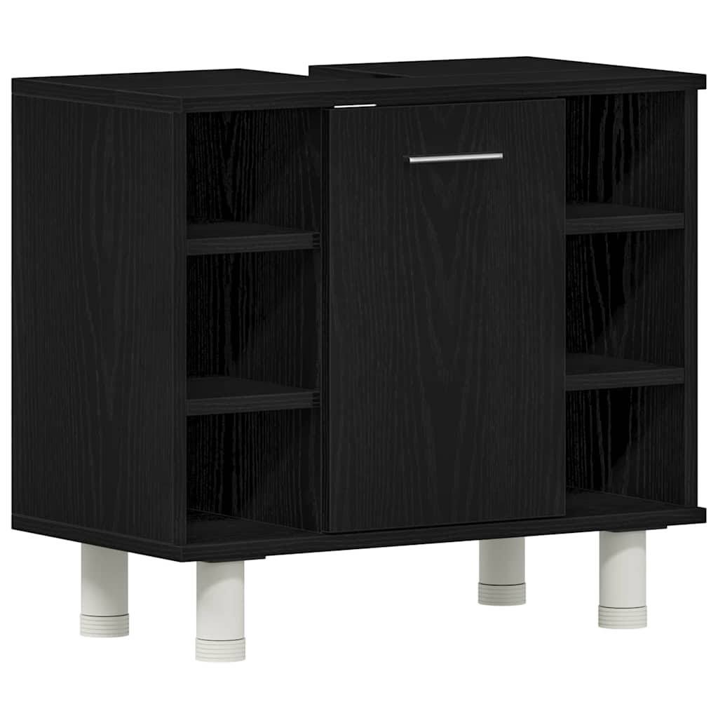 Σετ Επίπλων Μπάνιου με ράφι 3 pcs Μαύρο 30 x 30 x 179,5 εκ - Pakobazaar