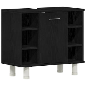 Σετ Επίπλων Μπάνιου με ράφι 3 pcs Μαύρο 30 x 30 x 179,5 εκ - Pakobazaar
