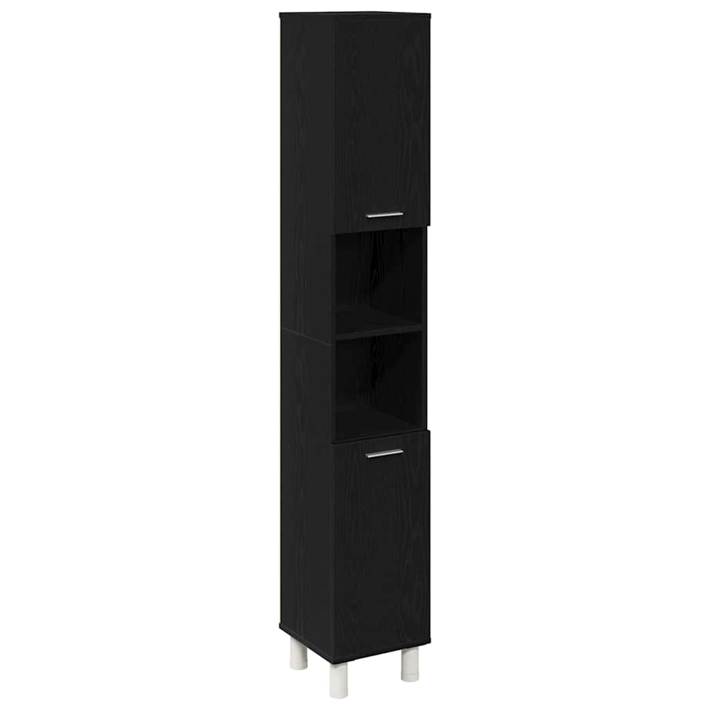 Σετ Επίπλων Μπάνιου με ράφι 3 pcs Μαύρο 30 x 30 x 179,5 εκ - Pakobazaar