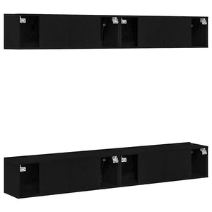Σετ επίπλου τηλεόρασης 4 pcs Μαύρη Οξυά 100 x 30 x 30 cm - Pakobazaar